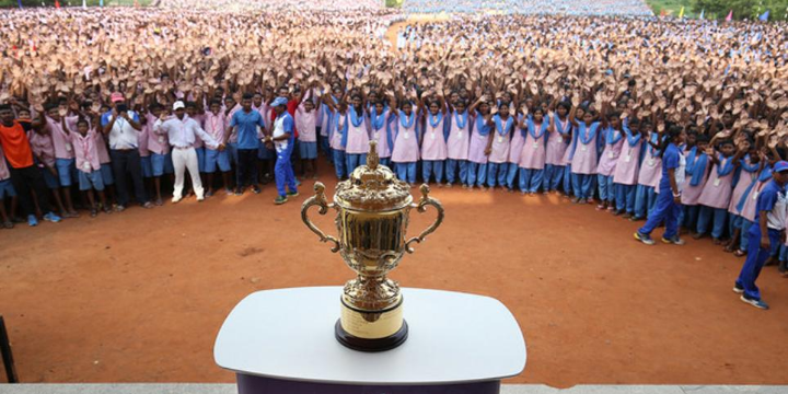 RWC 2019 TROPHY TOUR Rugby in India boosted by record breaking RWC 2019 Trophy Tour visit 